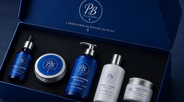 Coffret Prestige Barber contenant les cinq produits de la gamme